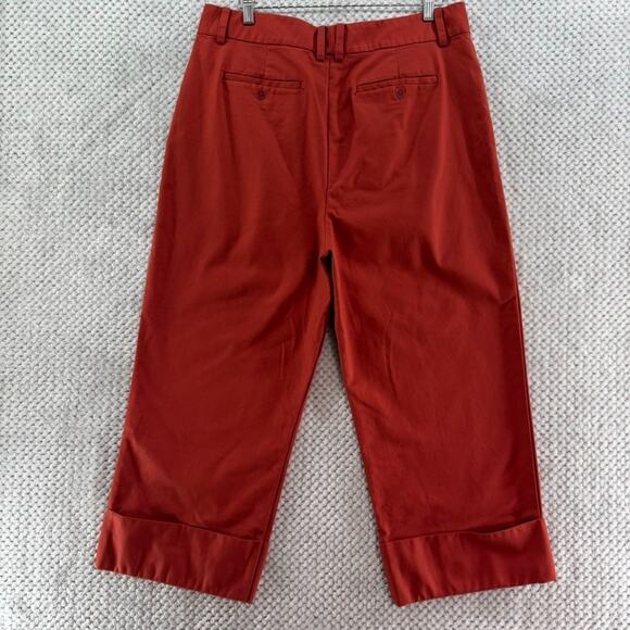 Lauren Ralph Lauren Pants Womens 16 Orange Spice High Rise Wide Leg Pleated - Picture 6 of 15